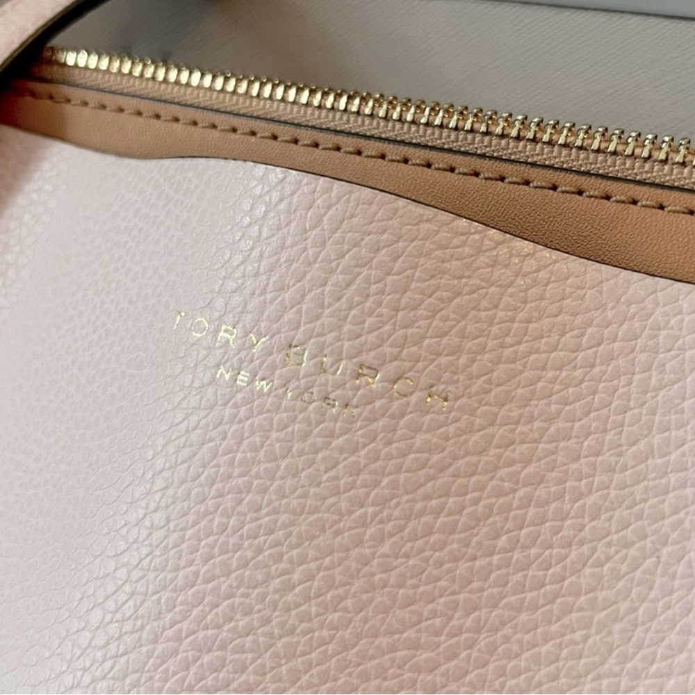 Tory Burch Perry Triple Compartment Tote Bag in Pink Textured Leather - Picture 6 of 14